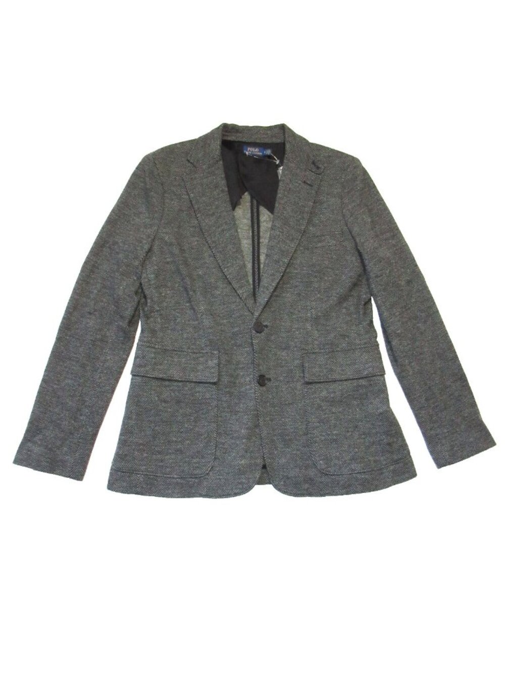 NWT Polo Ralph Lauren Heritage Herringbone Blazer in Black Cream Jacket 12